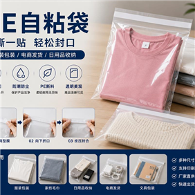 PE自粘袋是什么？看起来只多了一条胶，为什么服装、电商包装这么常用？